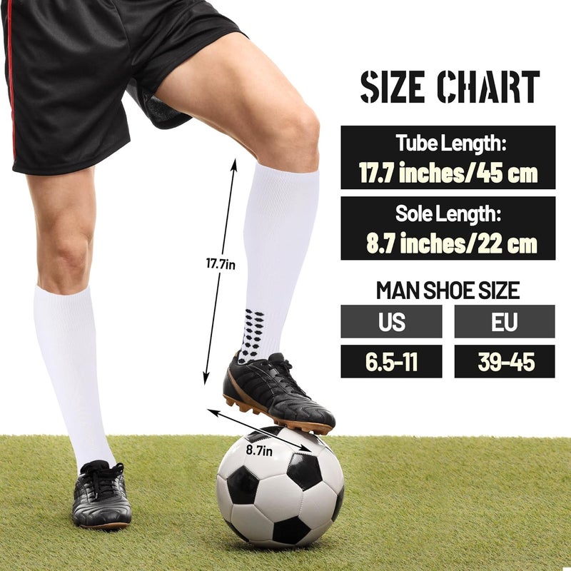Ultrafun 2/4 Pairs Grip Soccer Socks Non Slip Knee High Compression Soccer Football Socks - Image 2